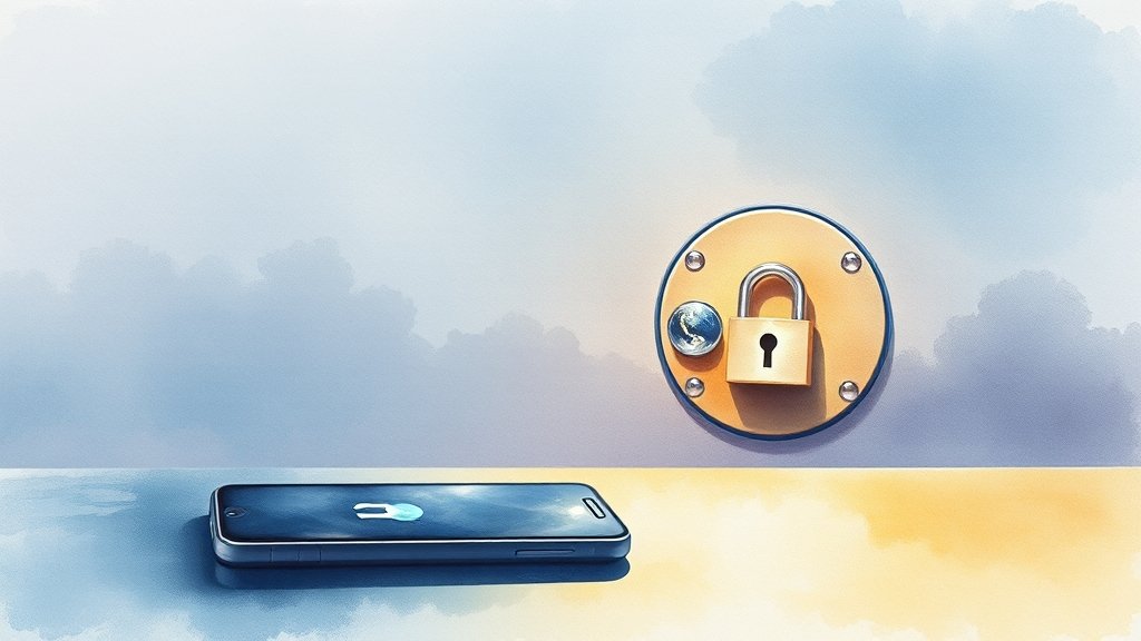 소액결제 차단, 왜 필요할까? (watercolor 스타일)