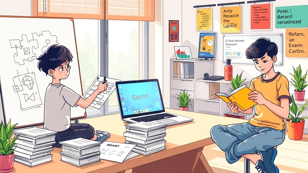 대학생 활용법: 학습 및 과제 지원 (cartoon 스타일)