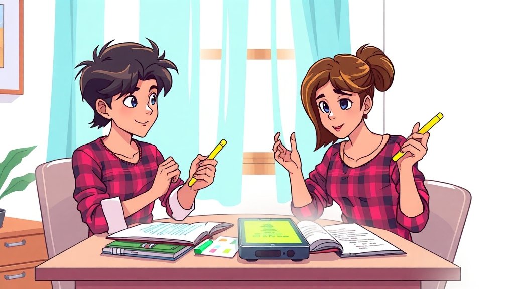 제미나이 활용 팁: 논문 및 시험 대비 (cartoon 스타일)