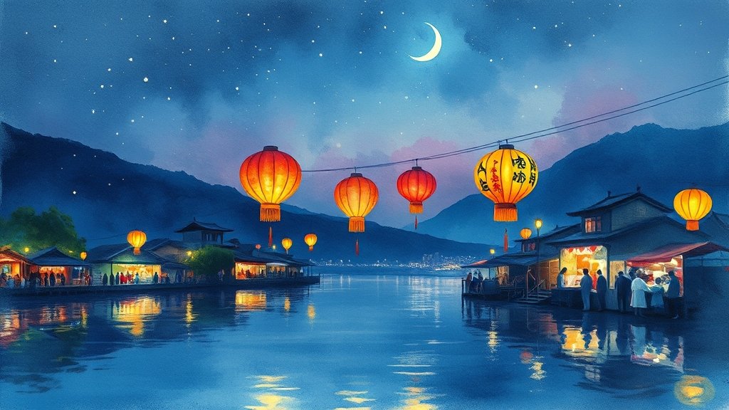 진주남강유등축제 A to Z: 2024년 축제 정보, 볼거리, 꿀팁 (50자) 2 유등: 주요 볼거리 (watercolor 스타일)