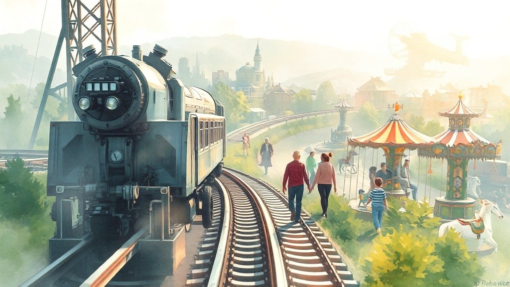 신나는 놀이기구 & 어트랙션 (watercolor 스타일)