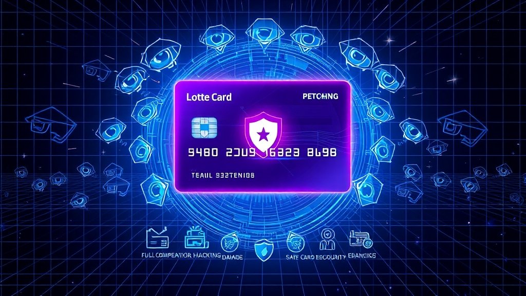 롯데카드 보안 강화 노력 (illustration 스타일)