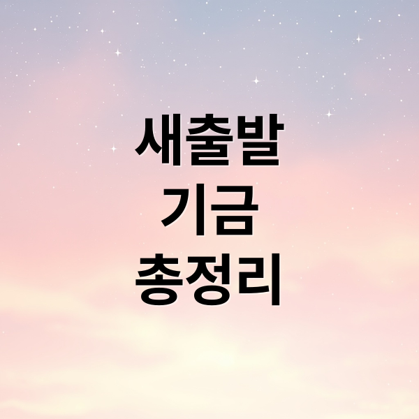 새출발기금 완벽 가이드: 자격, 신청, 혜택, 유의사항 총정리