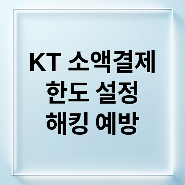 KT 소액결제 완벽 가이드: 한도 설정부터 해킹 예방까지