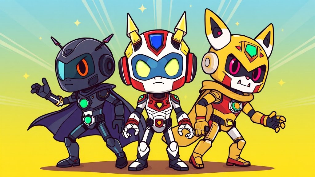 챗GPT vs 경쟁 AI 도구 (cartoon 스타일)