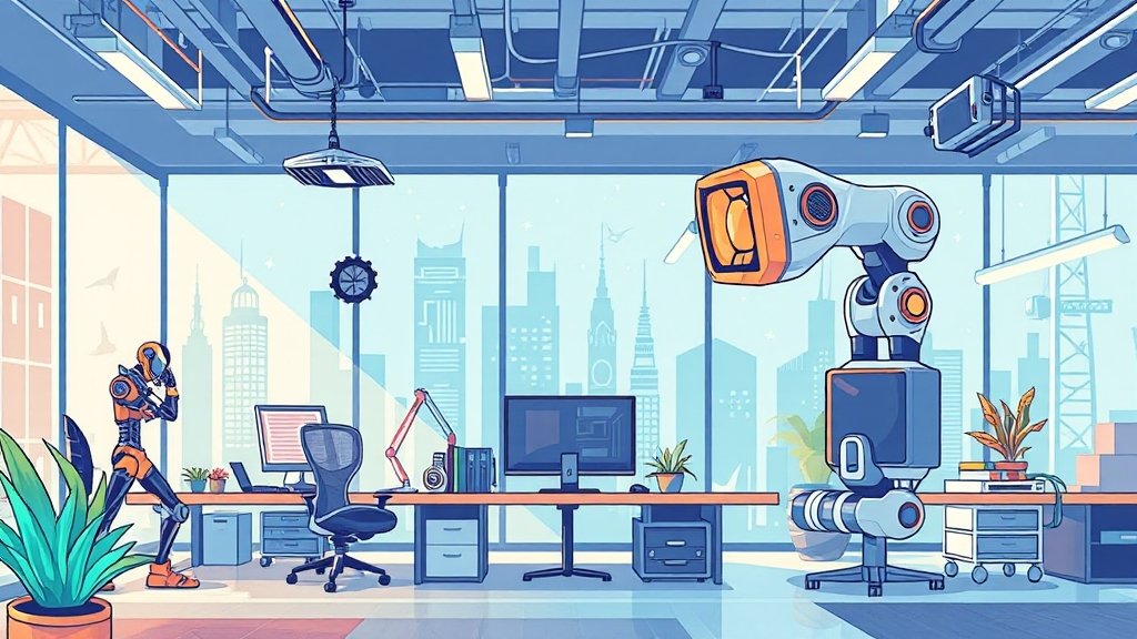 실무 활용 자동화 예시 (illustration 스타일)