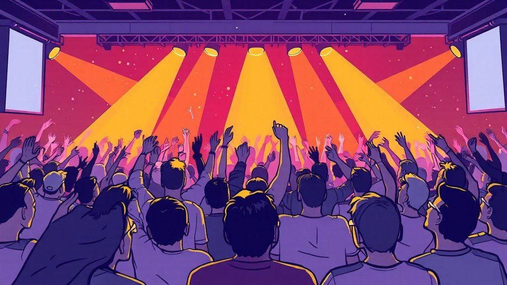 오아시스 내한 공연 완벽 가이드: 시간표, 좌석, 교통, 굿즈 총정리 2 공연 시간표 및 셋리스트 (cartoon 스타일)