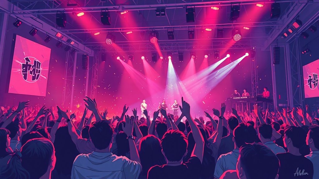 오아시스 내한 공연 완벽 가이드: 시간표, 좌석, 교통, 굿즈 총정리 6 공연 관람 후기 및 팬 반응 (illustration 스타일)