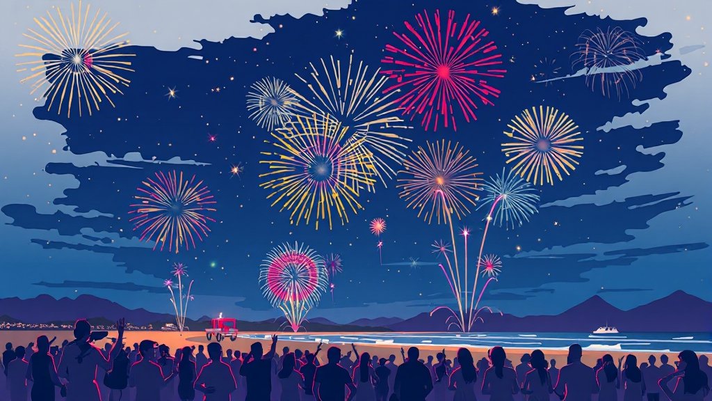 불꽃놀이 정보 (cartoon 스타일)