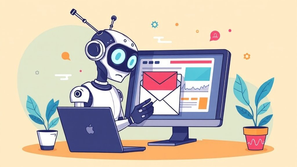 AI 뉴스레터 자동화 A to Z: ChatGPT, Make, Canva 활용 전략 1 AI 자동화, 왜 필요할까? (cartoon 스타일)