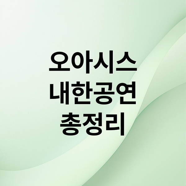 오아시스 내한 공연 완벽 가이드: 시간표, 좌석, 교통, 굿즈 총정리