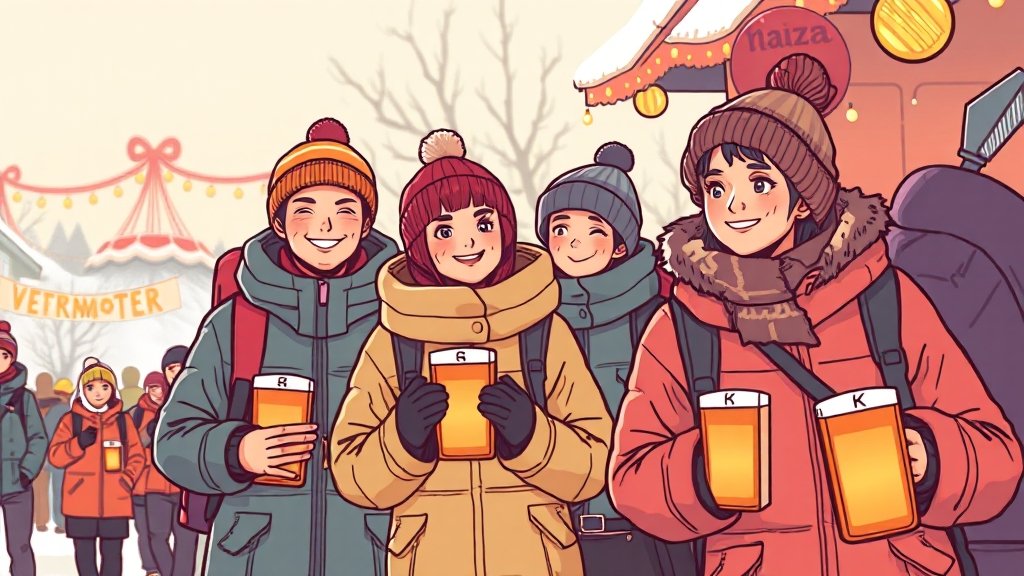 12월 축제 방문 시 유의사항 (illustration 스타일)