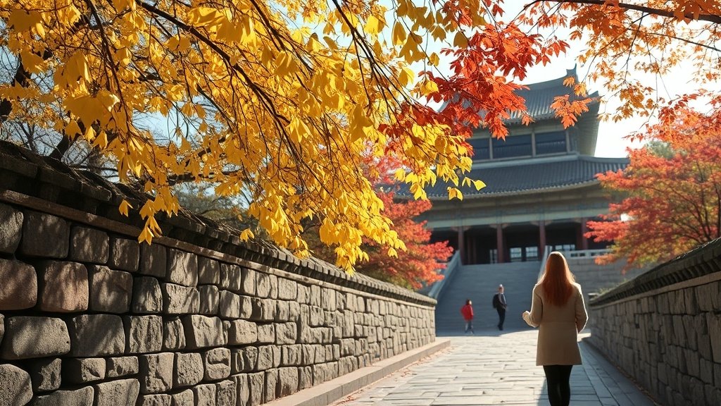 서울 단풍 명소 총정리: 남산, 공원, 궁궐, 숨겨진 곳까지! 4 도심 속 단풍길, 낭만적인 가을 데이트! (realistic 스타일)
