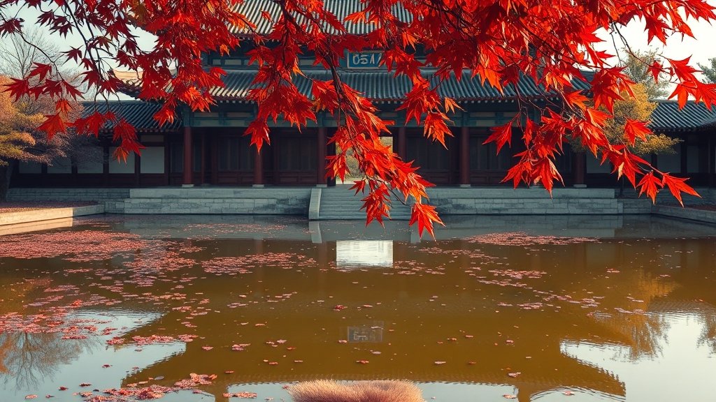 서울 단풍 명소 총정리: 남산, 공원, 궁궐, 숨겨진 곳까지! 5 서울 궁궐 단풍, 고즈넉한 아름다움! (realistic 스타일)