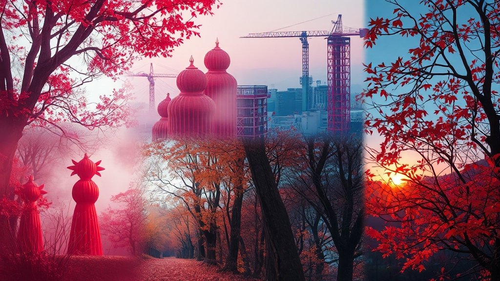 서울 단풍 명소 총정리: 남산, 공원, 궁궐, 숨겨진 곳까지! 7 숨겨진 단풍 명소, 나만 알고 싶은 곳! (watercolor 스타일)