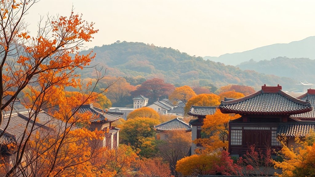 서울 단풍 명소 총정리: 남산, 공원, 궁궐, 숨겨진 곳까지! 8 올 가을, 서울 단풍 명소에서 만나요! (realistic 스타일)