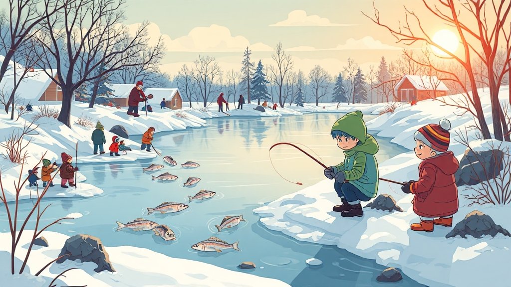 얼음/눈 관련 축제 (cartoon 스타일)