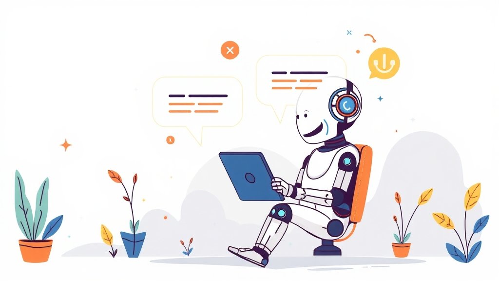 챗GPT 완벽 가이드: 활용법, 윤리, 미래 전망까지 (58자) 2 챗GPT 주요 기능 (illustration 스타일)