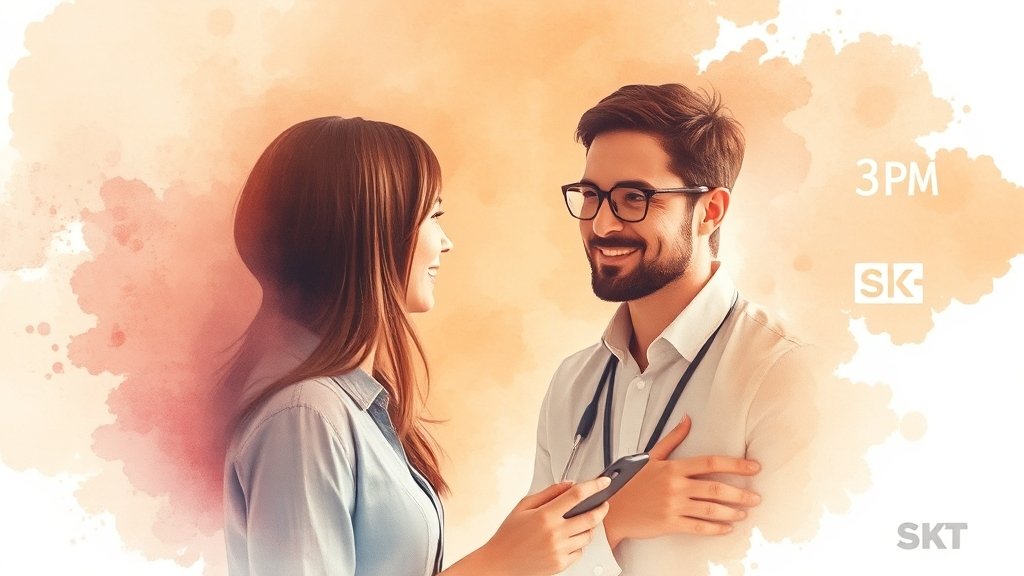 SKT 고객센터 운영시간 (watercolor 스타일)