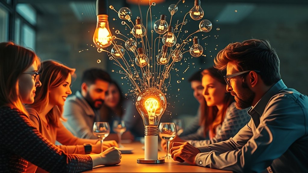 아이디어 구상 & 회의 준비 (realistic 스타일)