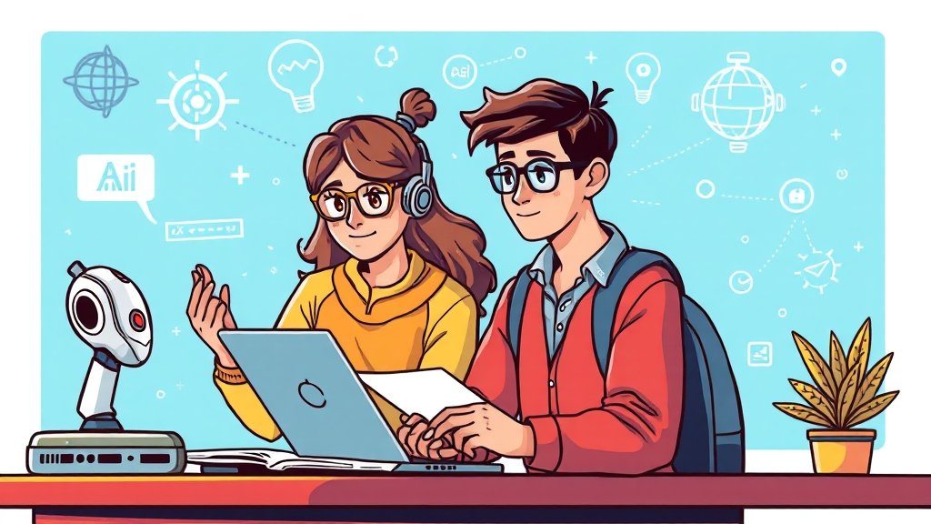 AI 시대, 과제 전략 변화 (cartoon 스타일)