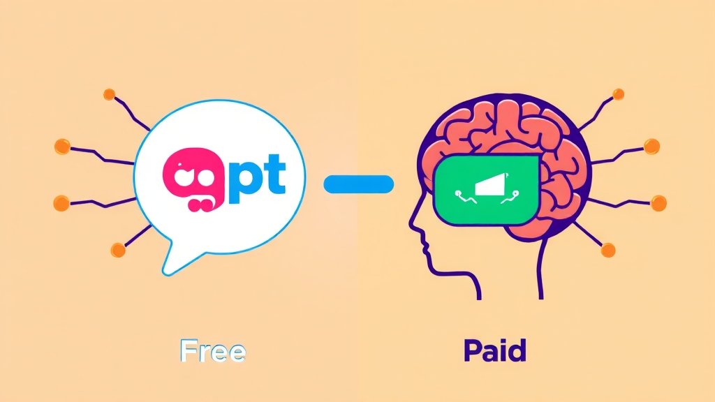 챗GPT 무료 vs 유료 버전 비교 (cartoon 스타일)
