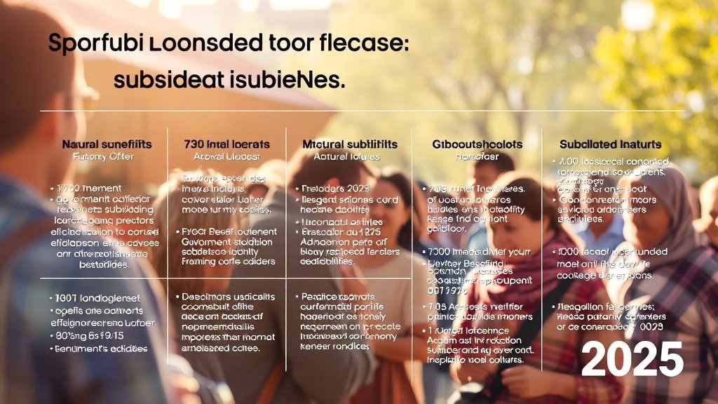 2025년 주요 정부지원금 종류 (realistic 스타일)