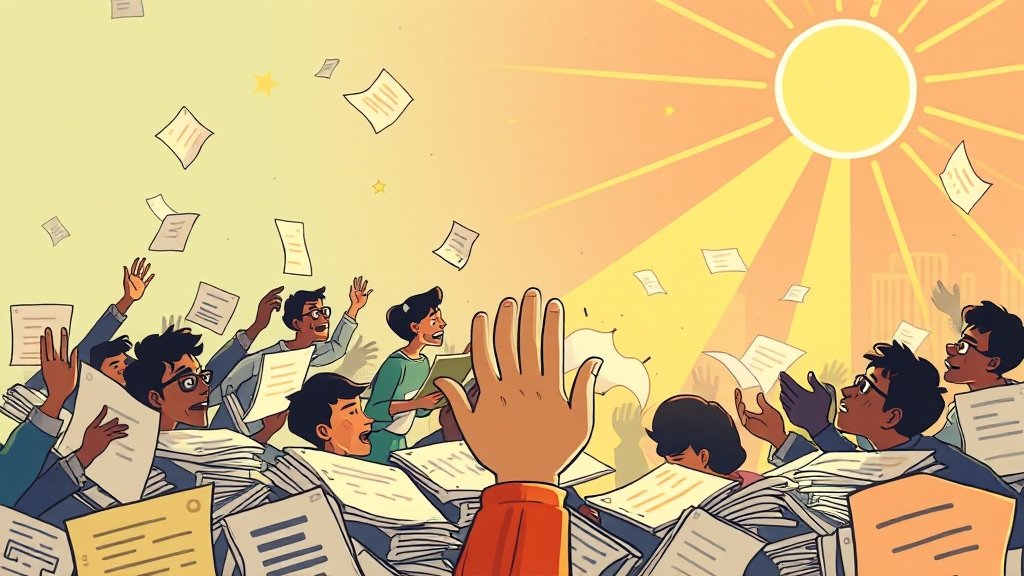 필수 서류, 꼼꼼히 준비하세요 (cartoon 스타일)