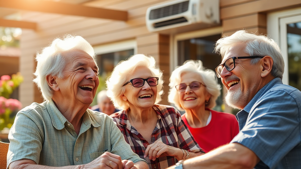 어르신들의 행복한 노후를 응원합니다! (realistic 스타일)