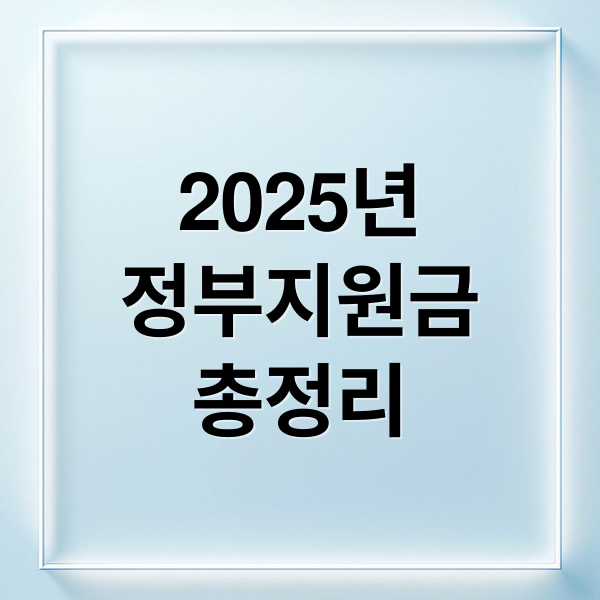 2025 정부지원금 총정리: 자격, 신청, 청년/창업/귀촌 완벽 가이드