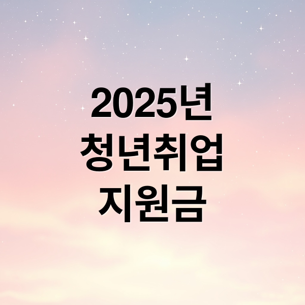 2025 청년취업지원금 총정리: 조건, 유형별 혜택, 신청방법 A to Z