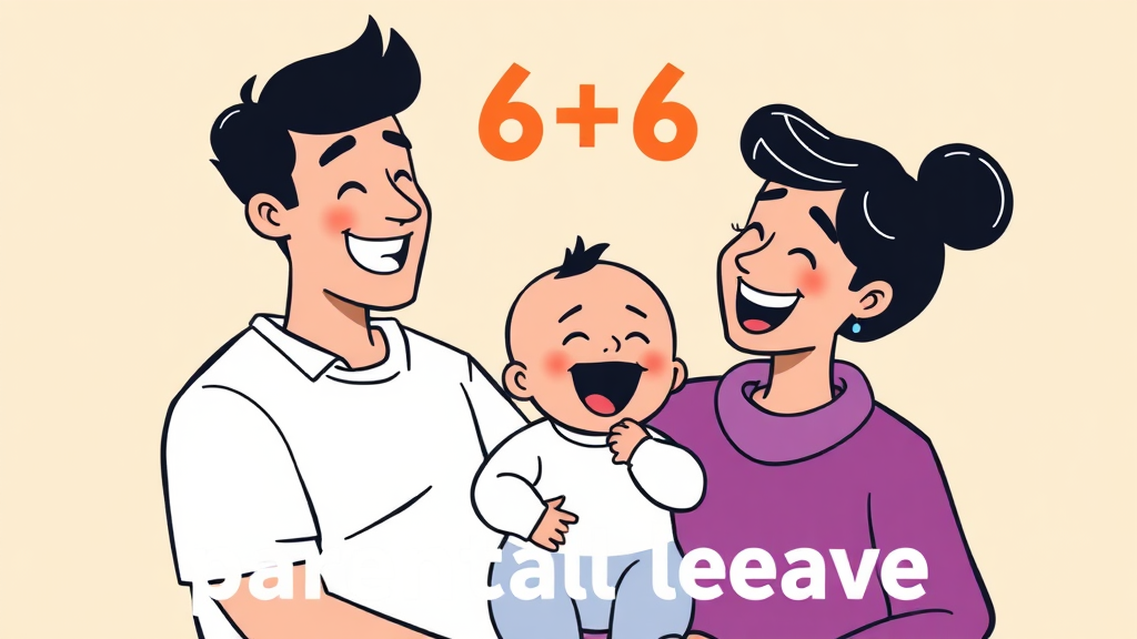6+6 육아휴직 제도 활용법 (cartoon 스타일)