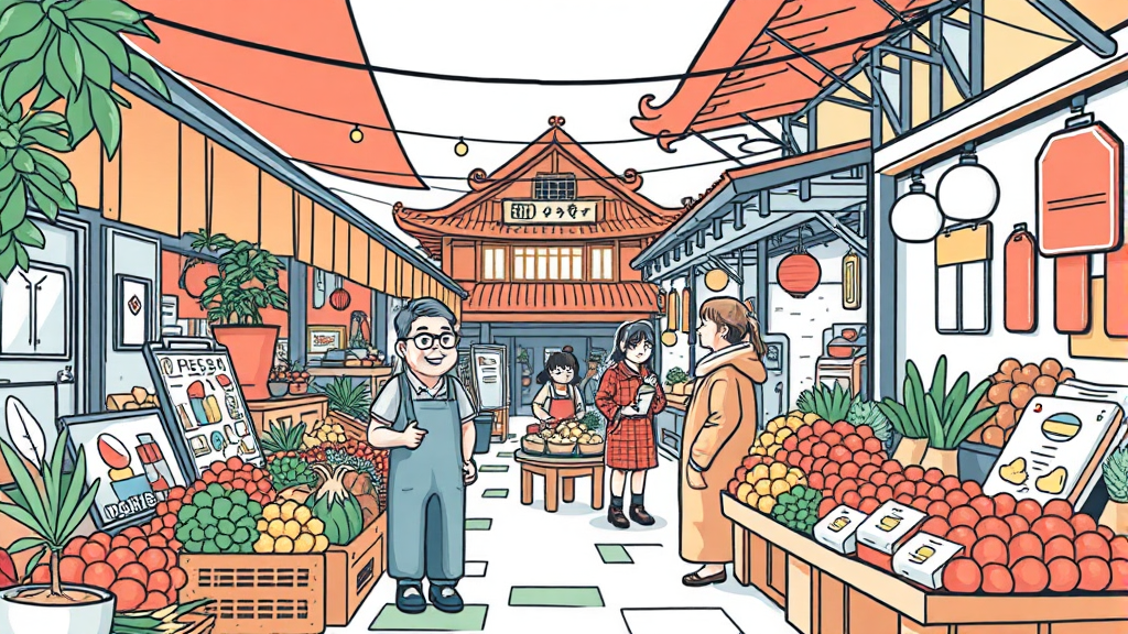 전통시장 지원사업 개요 (illustration 스타일)