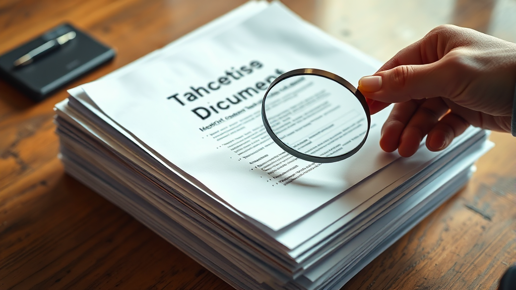 필요 서류, 꼼꼼히 준비! (realistic 스타일)