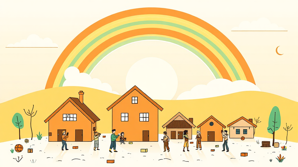 꿈을 향해! 무주택자 여러분을 응원합니다 (illustration 스타일)