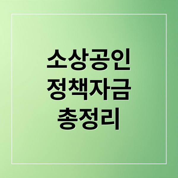 소상공인 정책자금 2024 총정리: 자격, 종류, 신청 절차 완벽 가이드