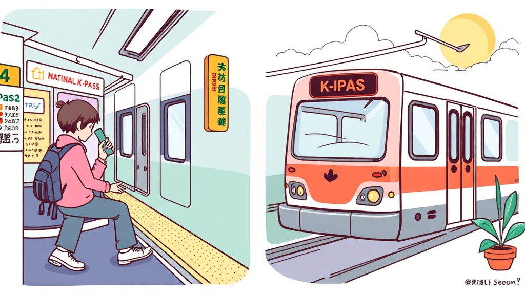 대중교통 할인 비교: K-패스 vs 기후동행카드 (illustration 스타일)