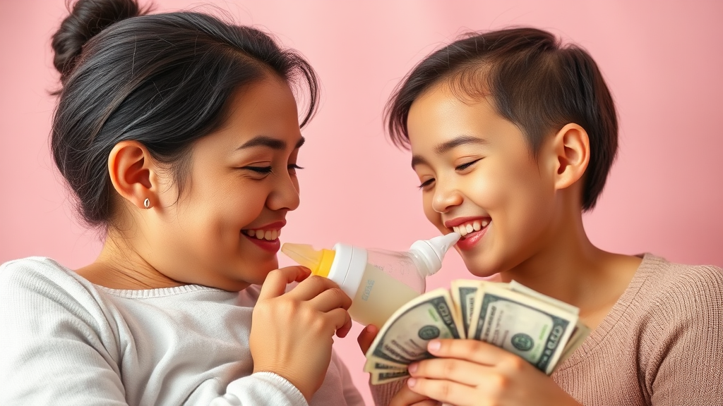 부모급여 지급 방식 (realistic 스타일)