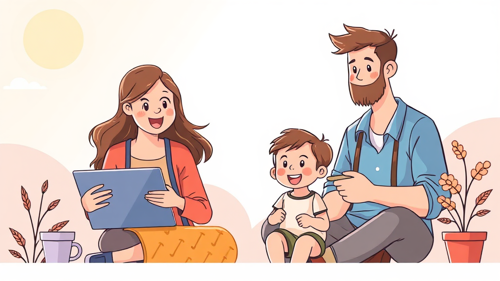 육아휴직과 병행 가능한 제도 (illustration 스타일)