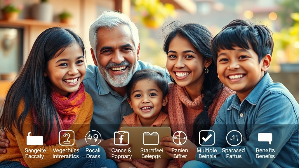 다자녀 가정을 위한 추가 지원 혜택 (realistic 스타일)