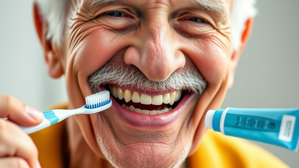 고령층 구강 건강 관리 (realistic 스타일)