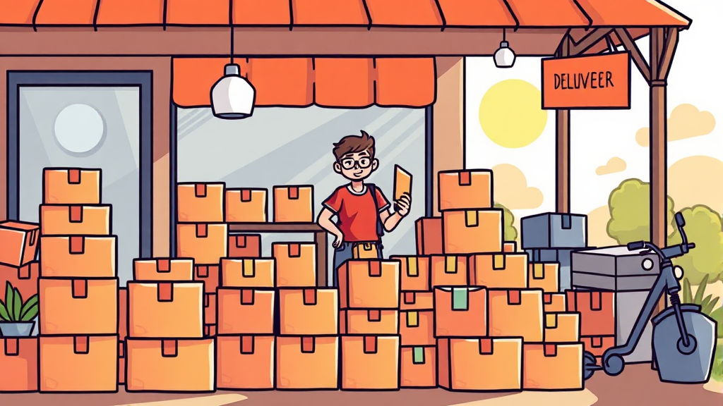 배달비 지원 사업 안내 (cartoon 스타일)