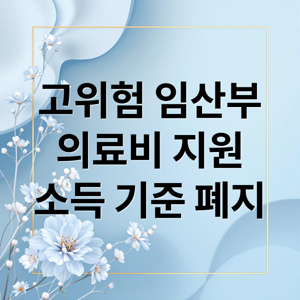 고위험 임산부 의료비 지원: 2026년 소득 기준 폐지! 신청 자격, 방법 완벽 정리