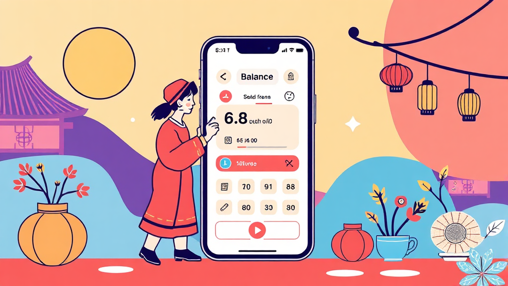 잔액 확인 및 관리 방법 (illustration 스타일)