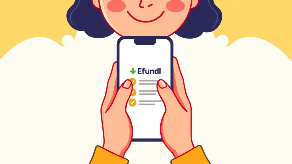 환급금 신청, 어렵지 않아요! (cartoon 스타일)