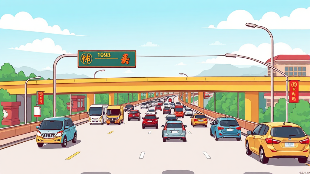 2026 설날 고속도로 통행료 면제 기간, 시간, 대상 완벽 정리 4 설 연휴 실시간 고속도로 교통 상황 확인 (cartoon 스타일)