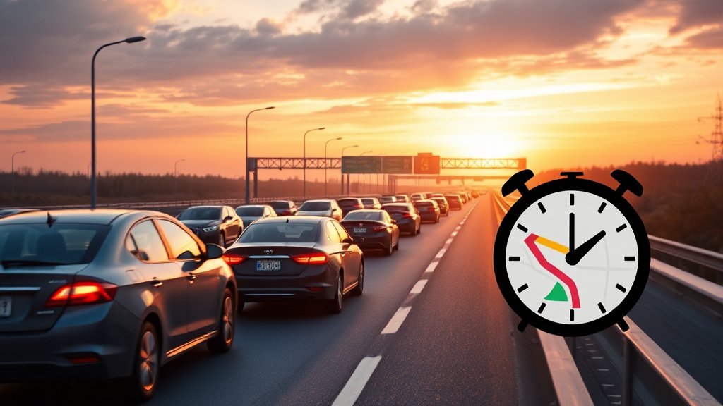 설날 고속도로 정체 예상 및 피하는 시간대 (realistic 스타일)