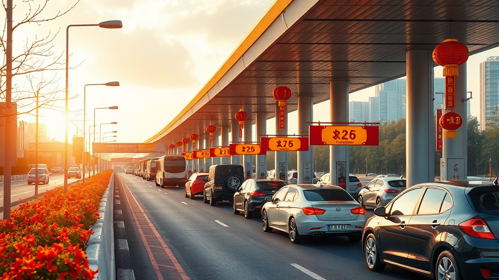 설날 고속도로 교통 체증 완화 전망 (realistic 스타일)