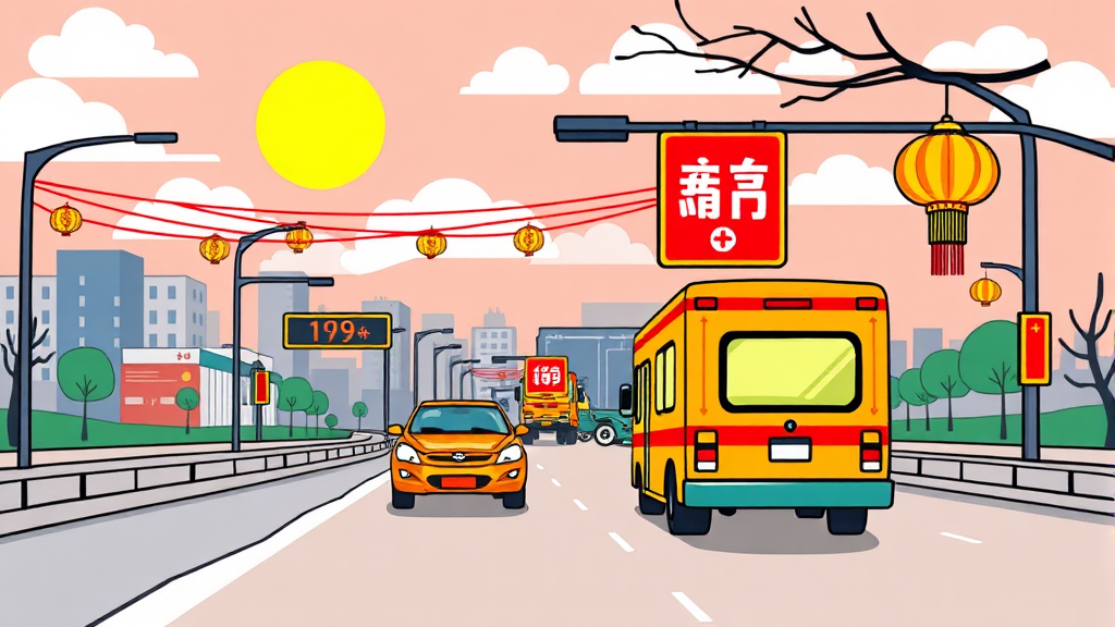 설날 고속도로 병원: 긴급 진료 및 응급 처치 정보 (cartoon 스타일)