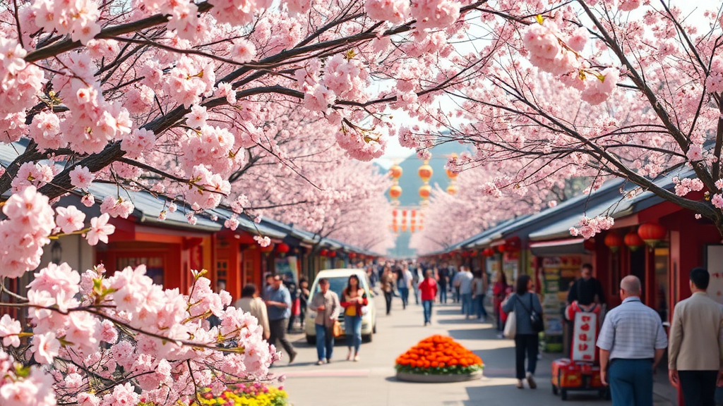 2026년 봄 축제: 꽃부터 이색 체험까지, 놓치면 후회할 전국 명소 총정리 1 전국 봄꽃 축제: 벚꽃부터 튤립까지, 개화 시기 완벽 분석 (realistic 스타일)